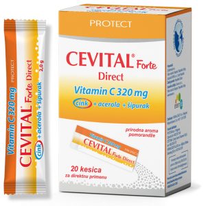 CEVITAL FORTE Direct vitamin C+ZN+Acerola+Å ipak 20 vreÄica ,Esensa