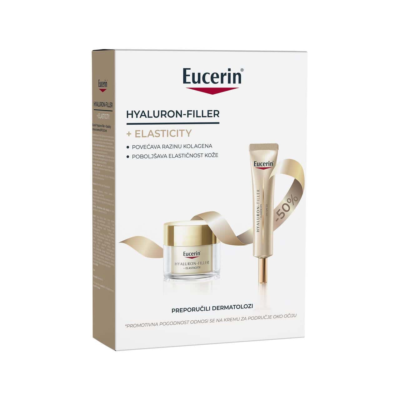 Eucerin Hyaluron-Filler + Elasticity set Dnevna krema SPF30 50 ml + Oko očiju SPF20 15 ml