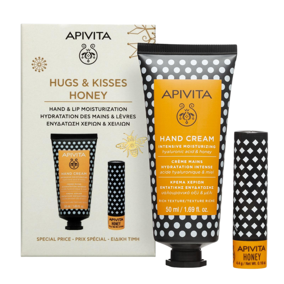 Apivita set Med Krema za ruke 50 ml + Balzam za usne 4,4 g