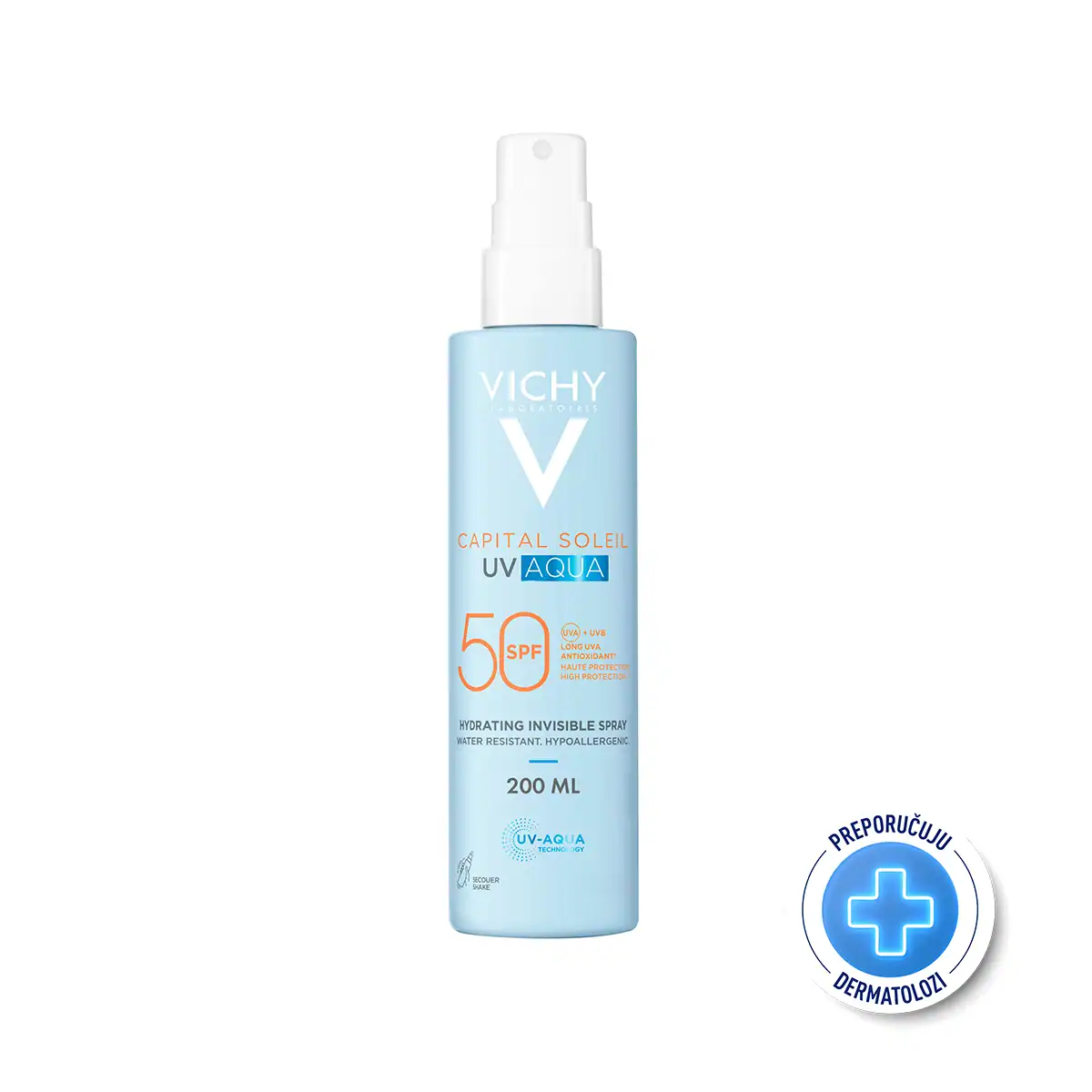 Vichy Capital Soleil UV AQUA hidracijski sprej za lice i tijelo SPF50 200 ml