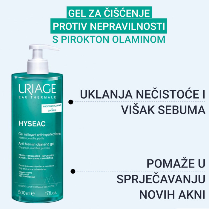 Uriage Hyseac gel za pranje mješovite i masne kože 500 ml - Slika 2