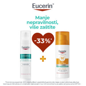 Eucerin rutina DERMOPURE CLINICAL Triple Action serum 40 ml + Oil Control Dry Touch gel-krema SPF 50+ 50 ml -33%