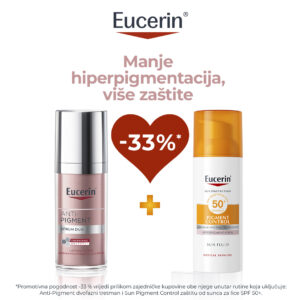 Eucerin rutina Anti-Pigment dvofazni serum 30 ml + Pigment Control fluid SPF 50+ 50 ml -33%