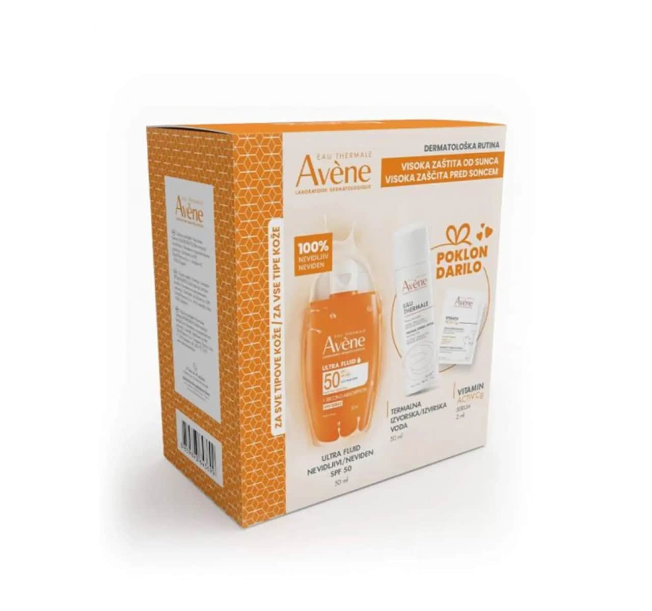 Avène Sun SET Ultra Fluid SPF50 50 ml + termalna 50 ml + Vitamin Activ Cg serum 2 ml